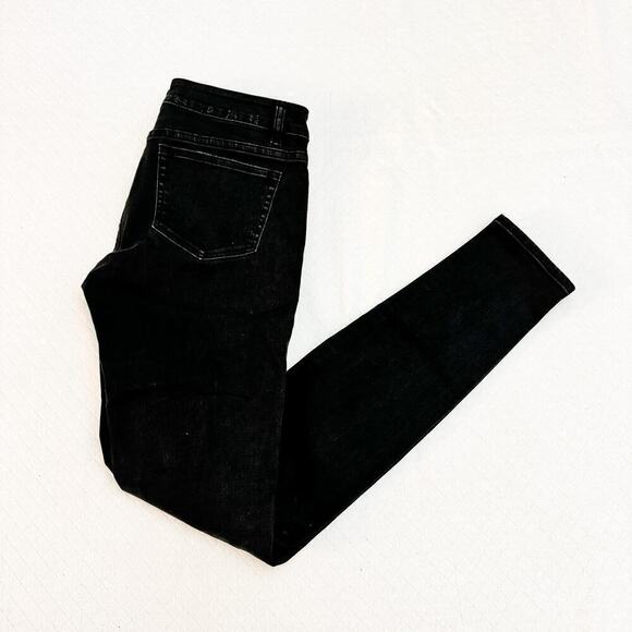 The Kooples Skin Black Denim Ripped Jeans Skull Accent Pocket Size 26 - Picture 8 of 8